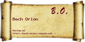 Bech Orion névjegykártya